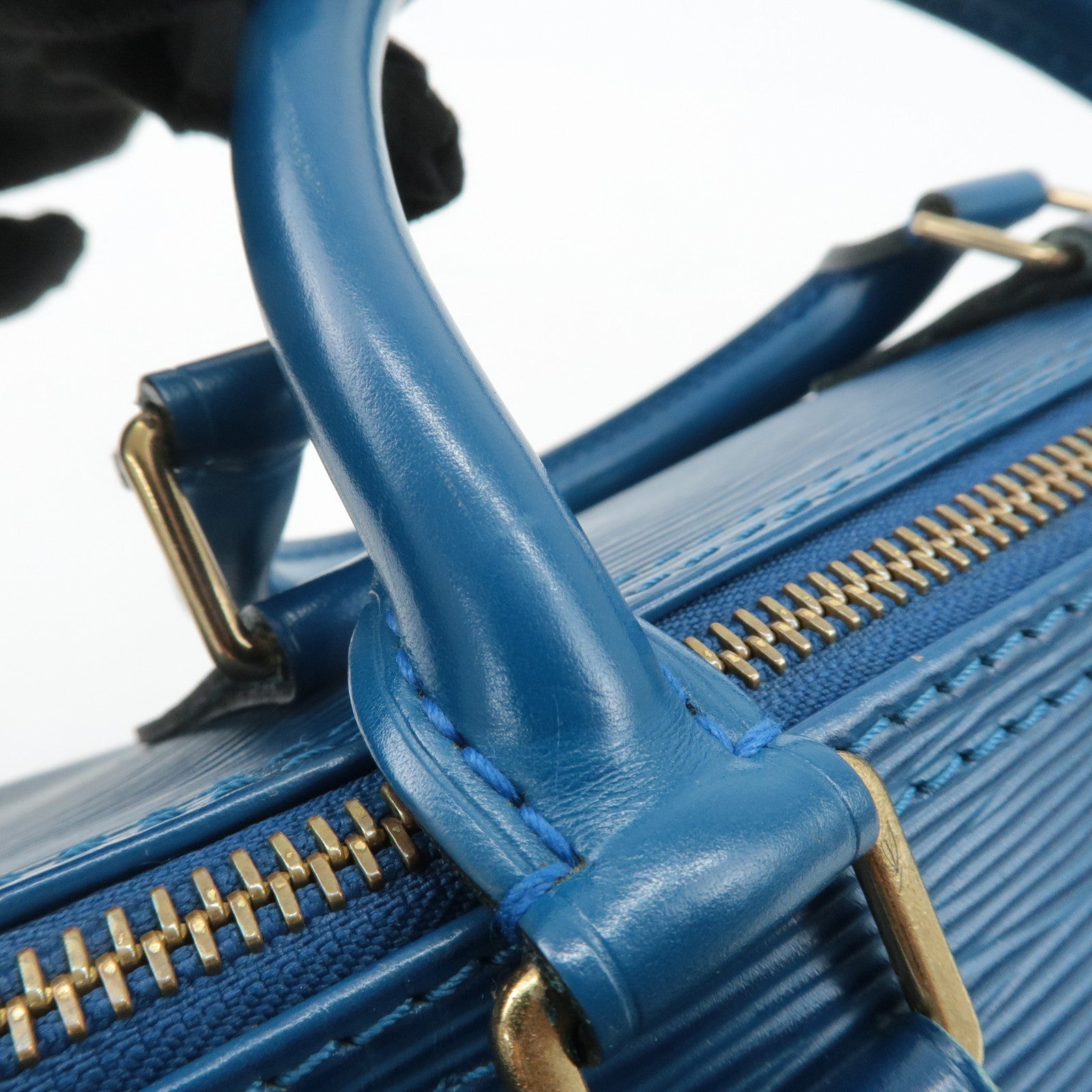 Louis Vuitton Epi Speedy 25 Hand Bag Boston Bag Blue M43015 Used
