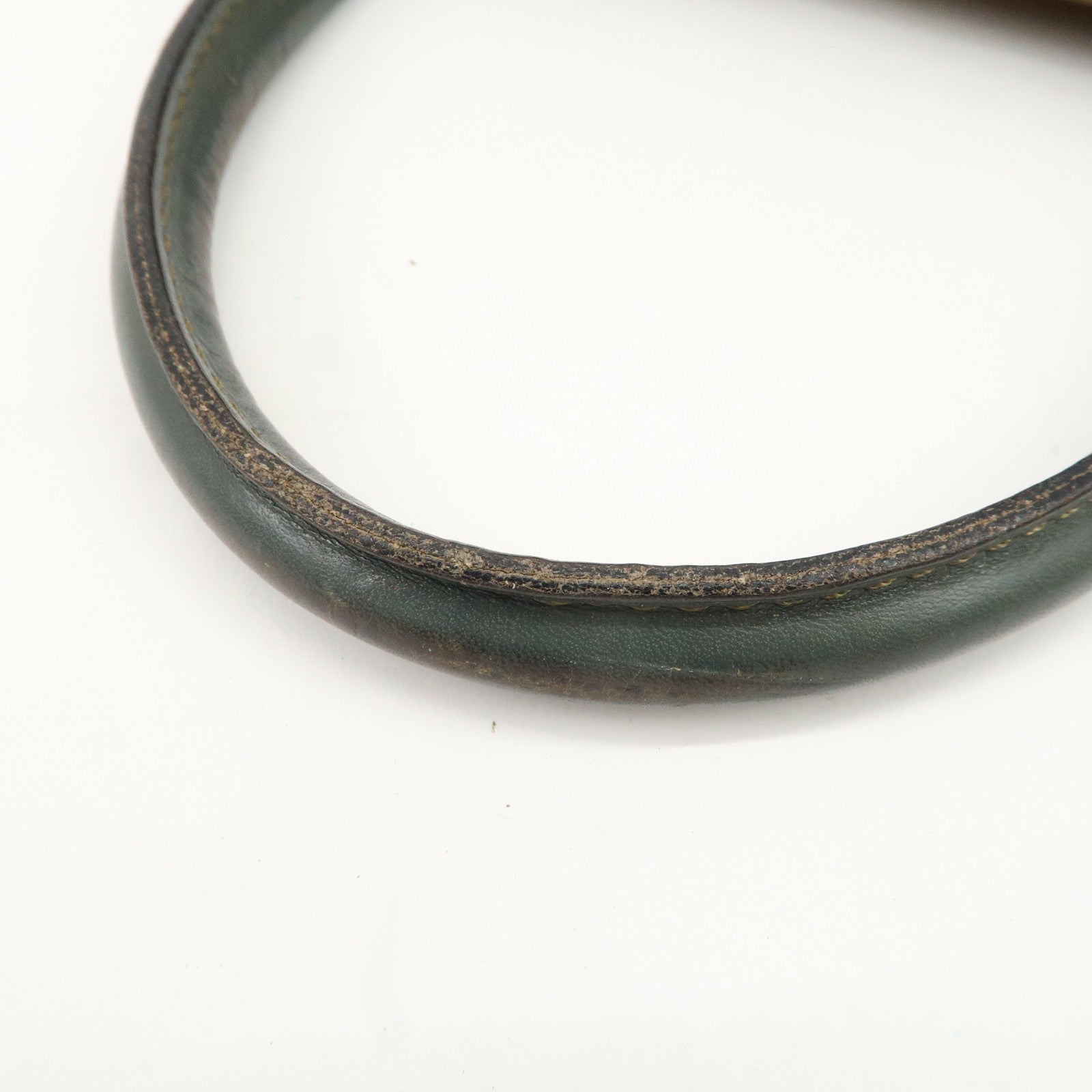 CELINE Macadam Canvas Hand Bag Brown Red Khaki Used