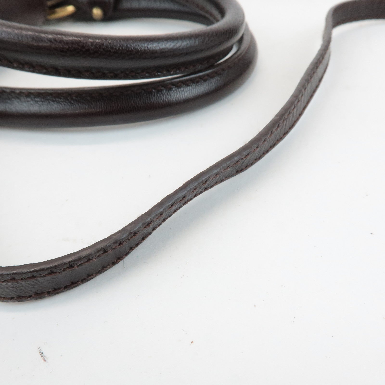 Ferragamo Gancini Canvas Leather 2Way Bag Beige Dark Brown Used