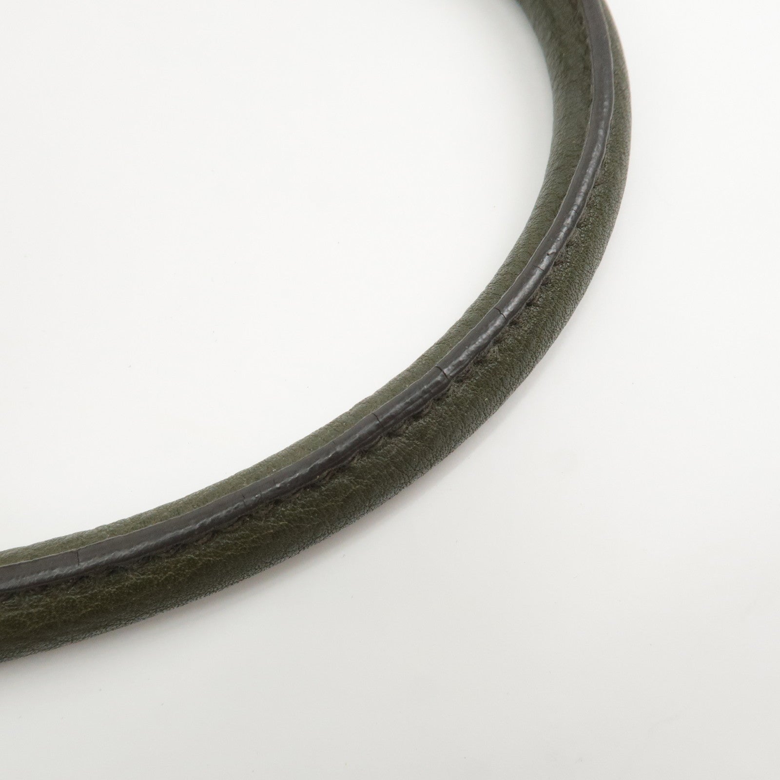 PRADA Leather 2Way Bag Hand Bag Shoulder Bag Khaki BL0805 Used