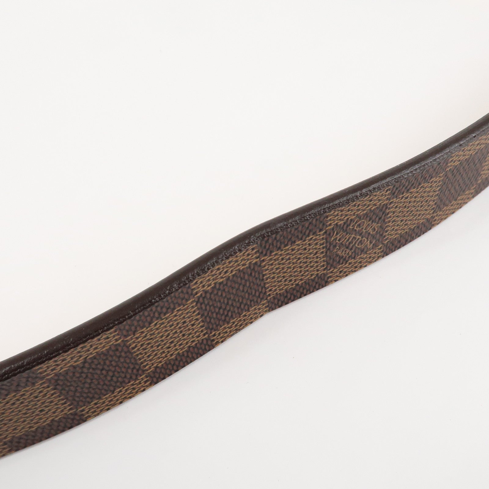 AuthLouis Vuitton Damier Ebene Saint Tulle Belt Carre 85/34 M6803V Used