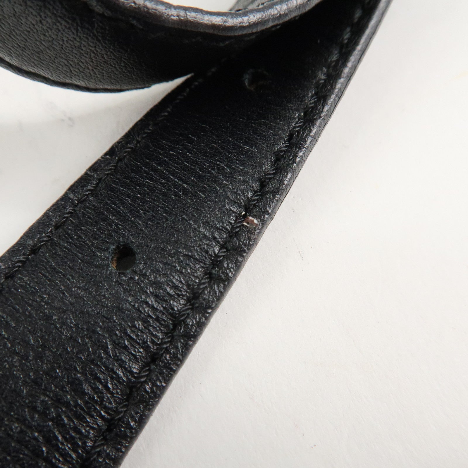 CELINE Macadam Leather PVC Waist Pouch Black Silver HDW MC99/2 Used