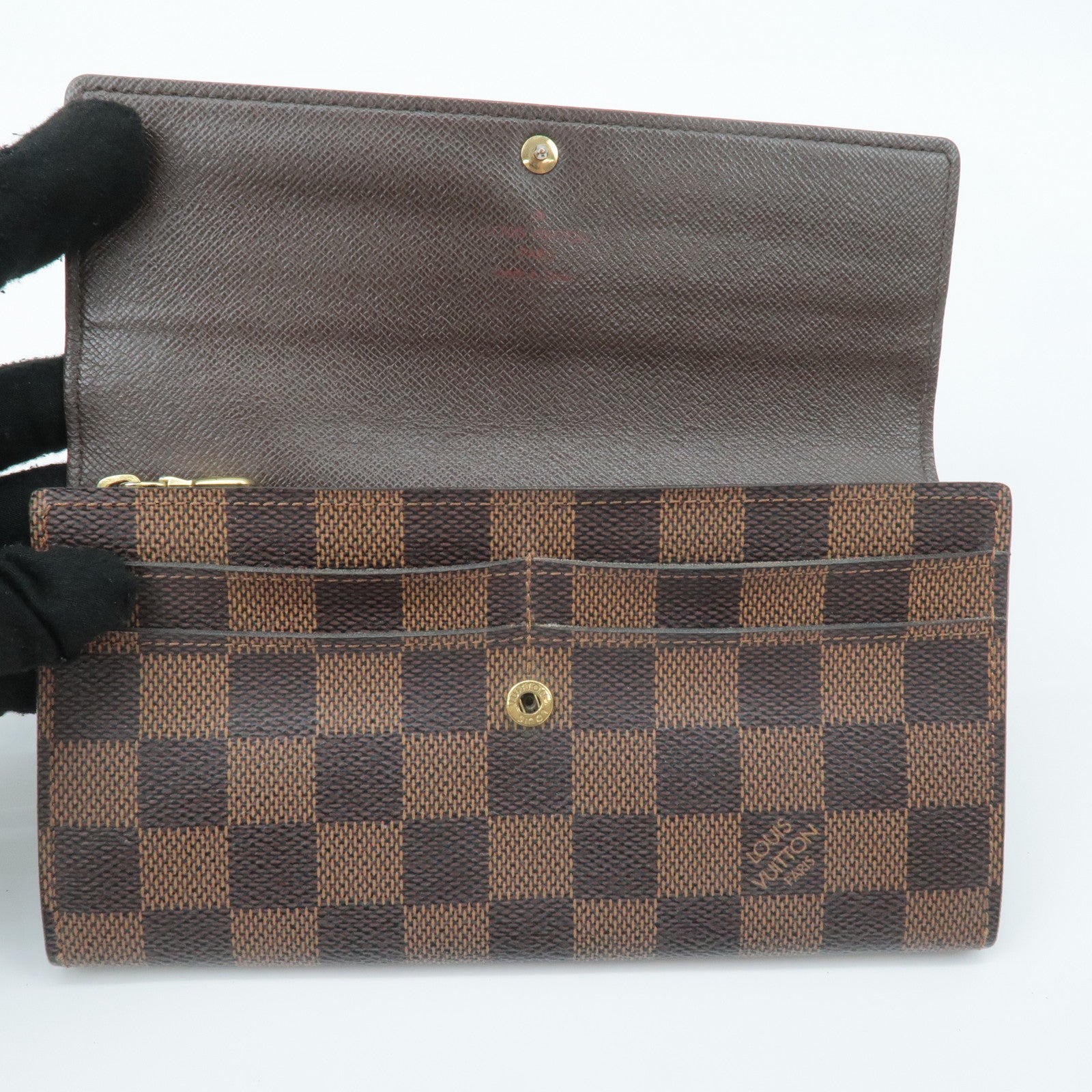 Louis Vuitton Damier Set of 2 Long Wallet N61734 Used