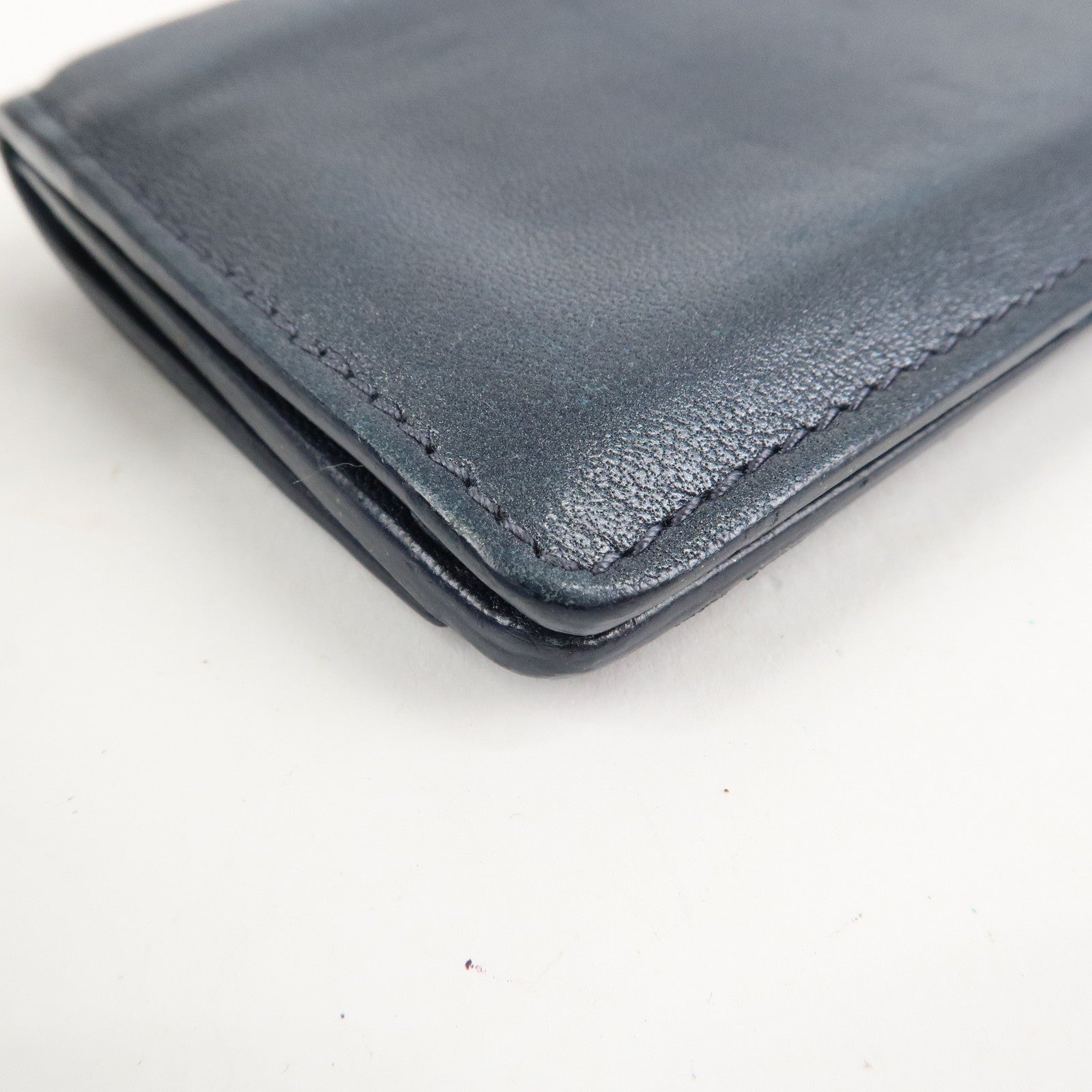 BOTTEGA VENETA Intrecciato Leather Card Case Gray 133945 Used