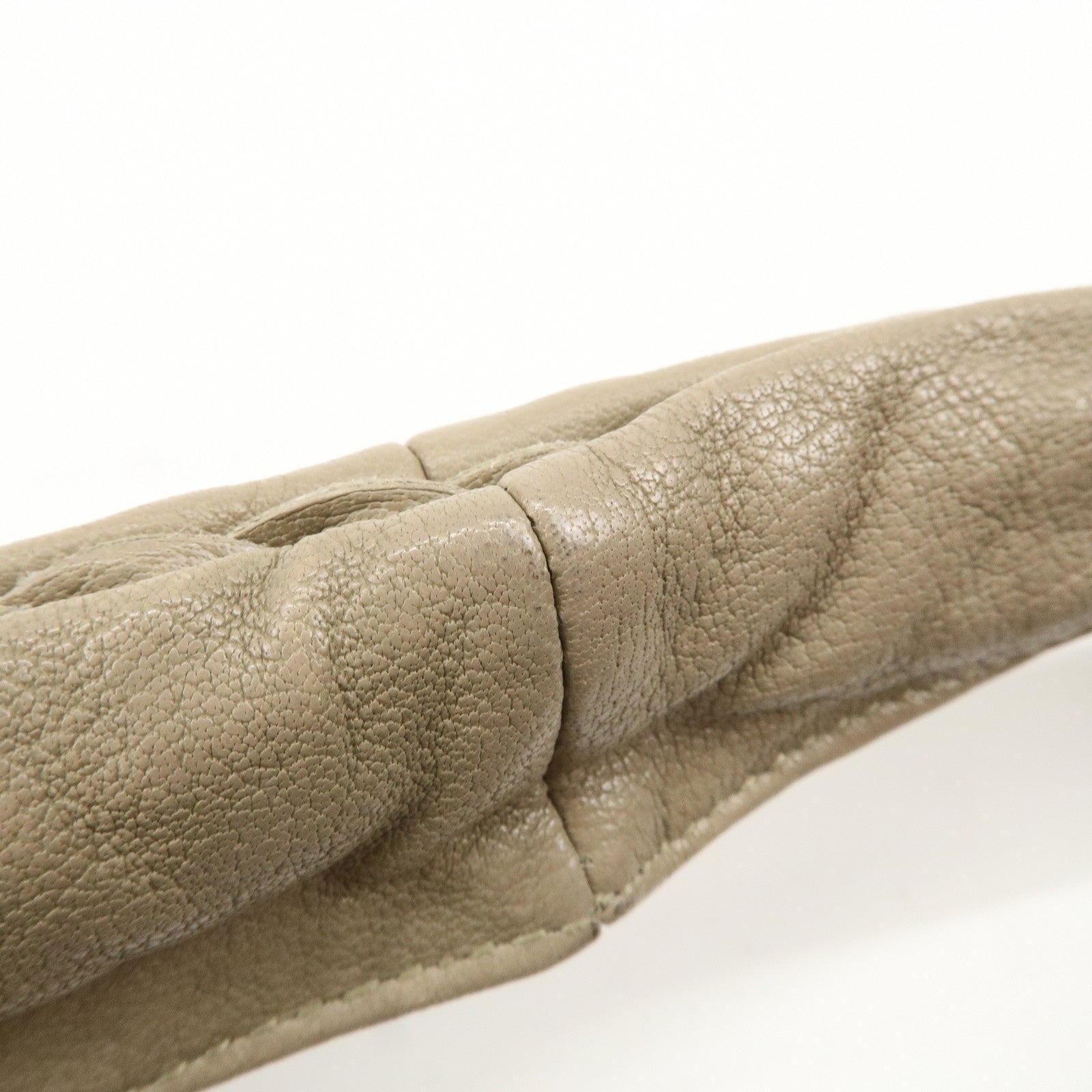 BOTTEGA VENETA Hobo Leather Shoulder Bag Beige Gray Black Used