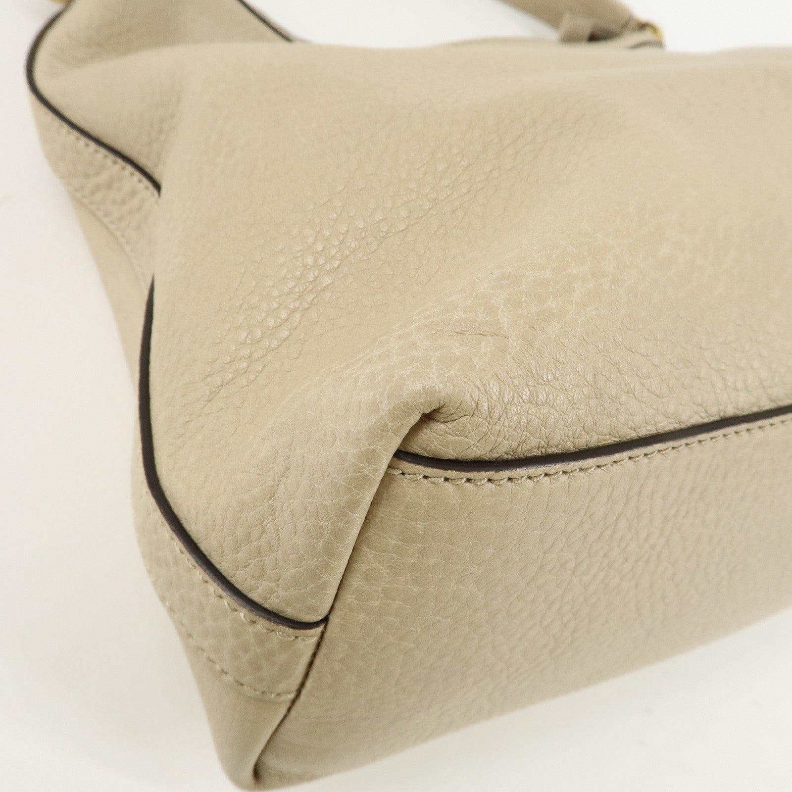 GUCCI Miss GG Leather Shoulder Bag Hand Bag Ivory 326514 Used