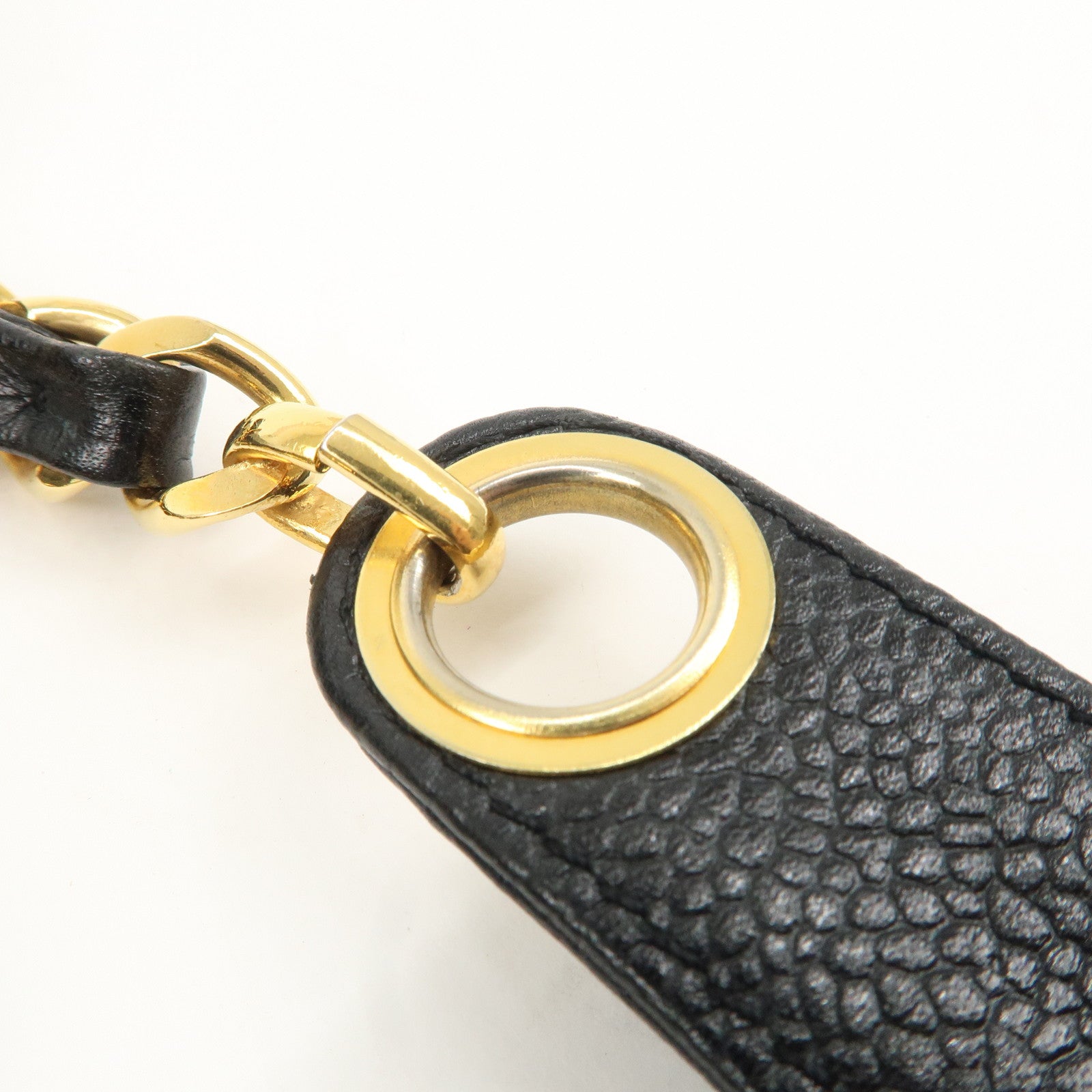 CHANEL Caviar Skin COCO Mark Chain Tote Bag Shoulder Bag Black Used