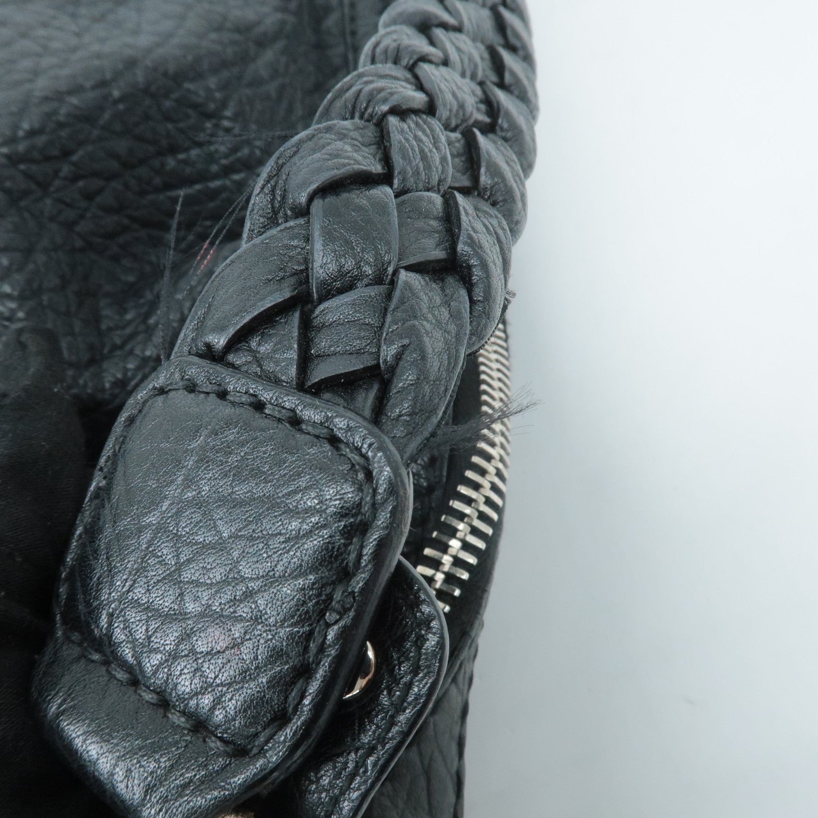 GUCCI Bamboo Leather Shoulder Bag Black 257090 Used