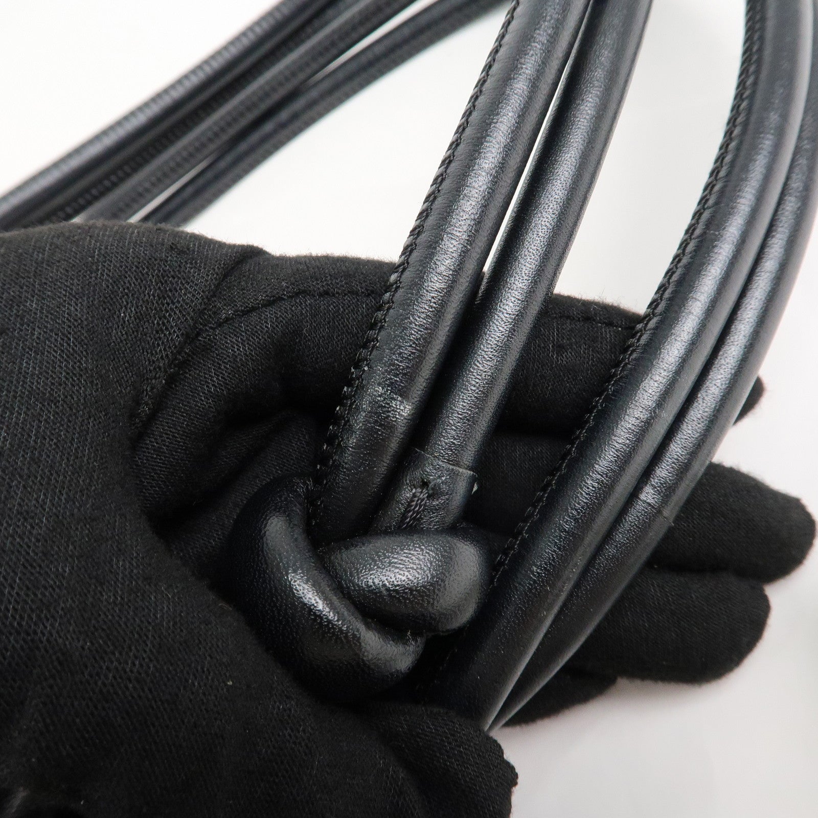 CHANEL Cambon Line Lambskin COCO Mark Large Tote Bag A25169 Used