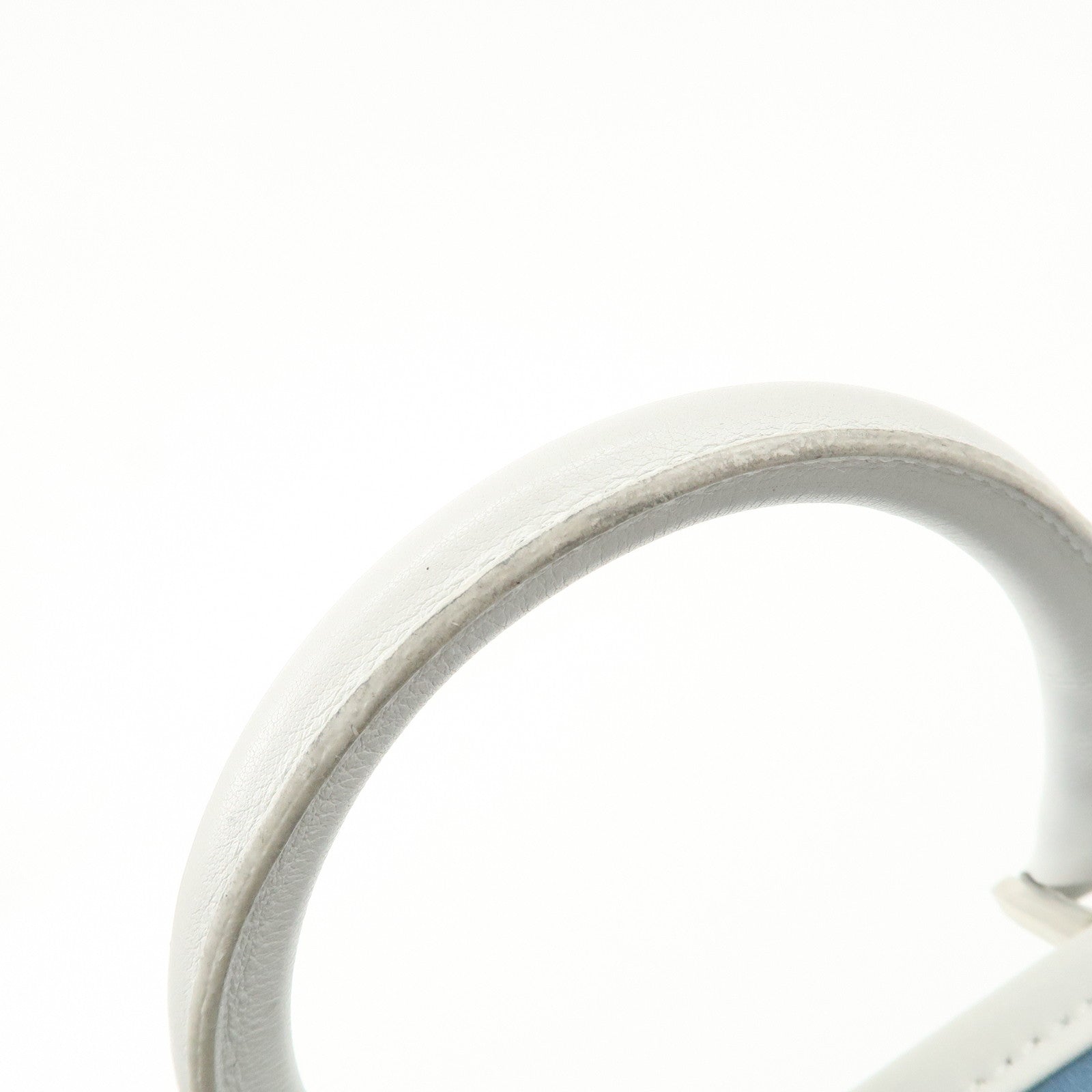 LOEWE Anagram Suede Leather Amazona 27 Hand Bag White Blue Used