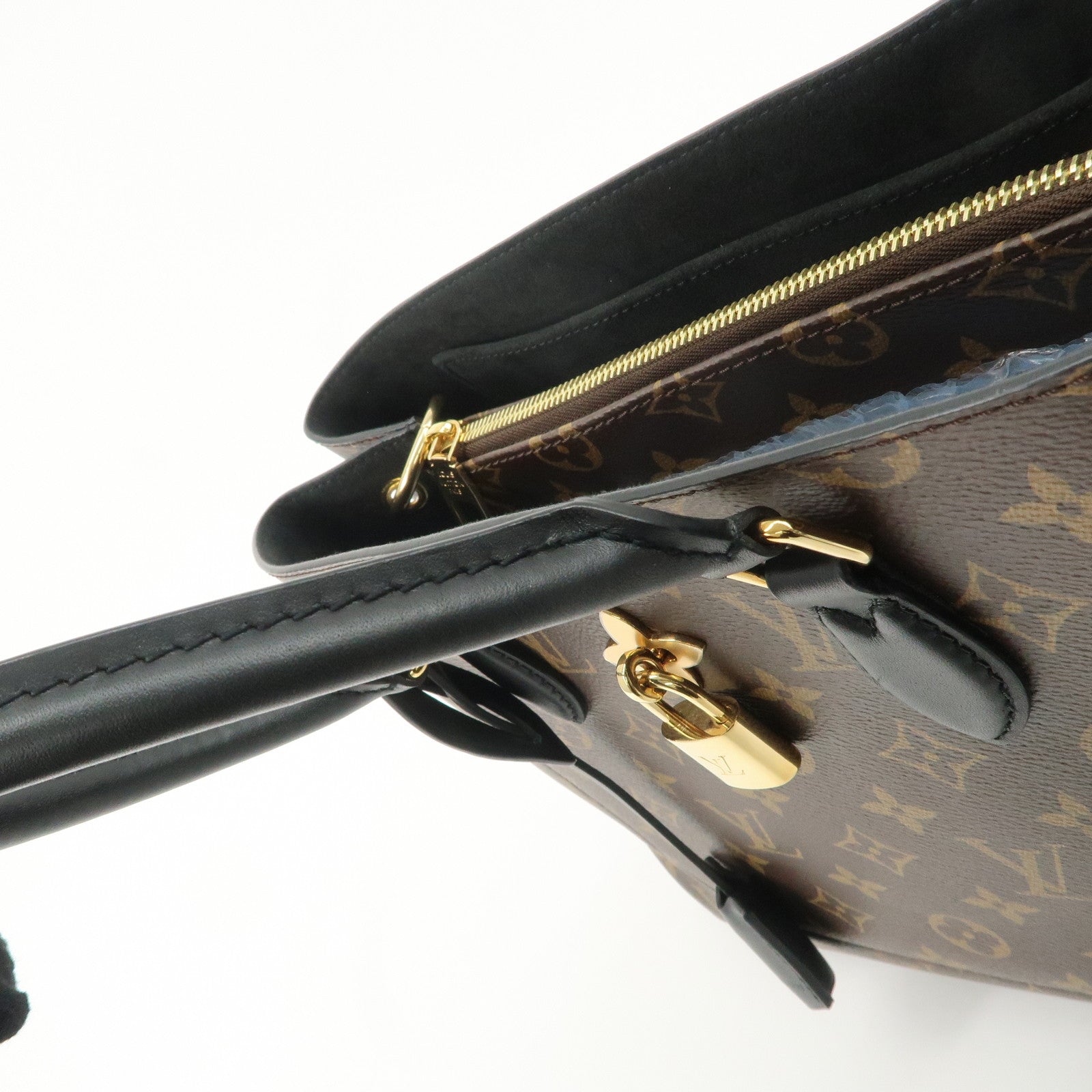 Louis Vuitton Monogram Flower Tote 2Way Hand Bag Noir M43550 Used