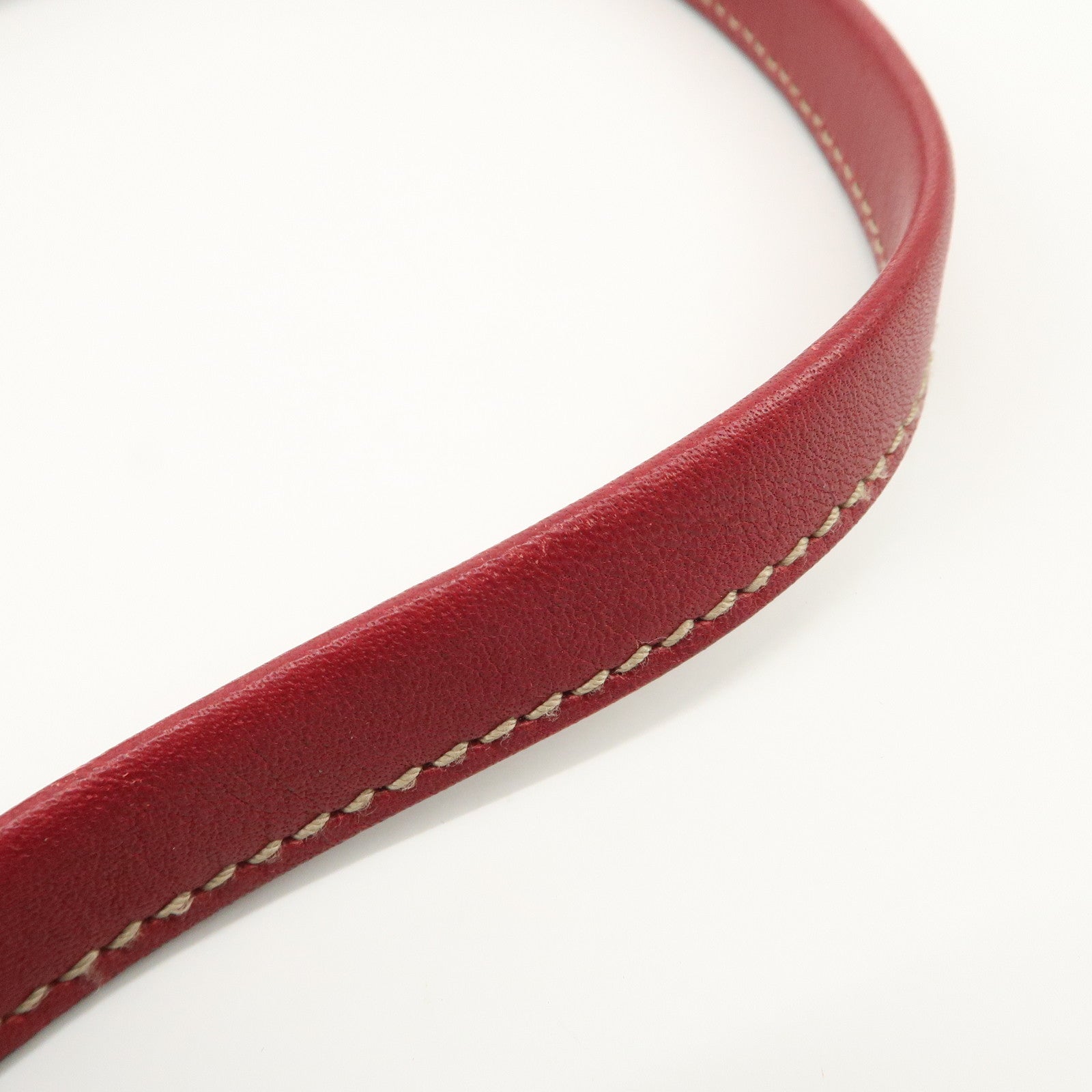 GUCCI Interlockingg GG Leather Shoulder Bag Red Gold 182491 Used