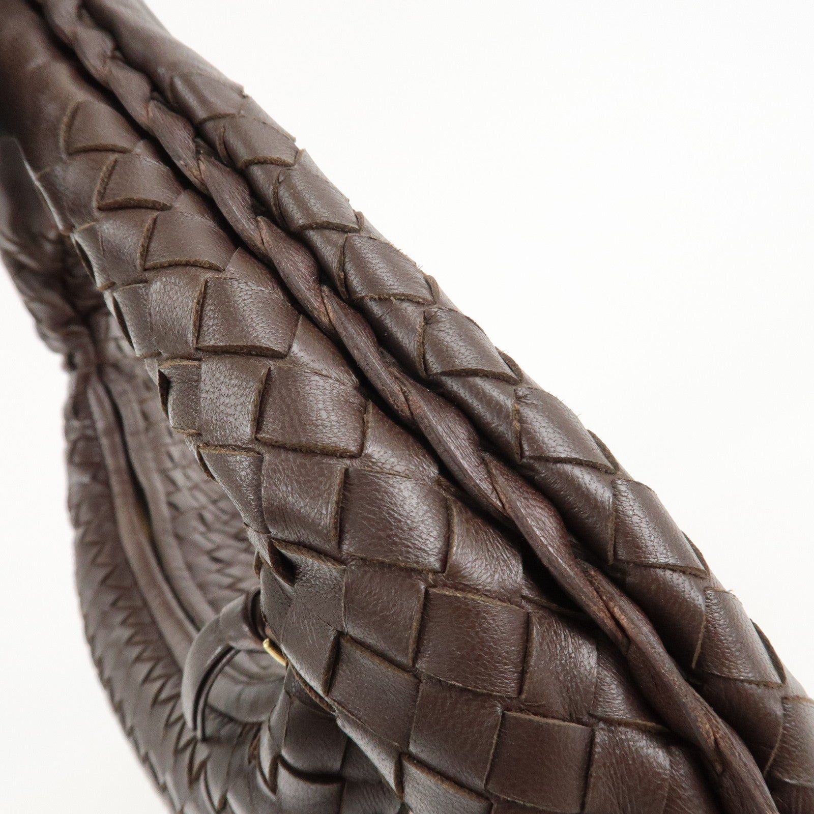 BOTTEGA VENETA Hobo Intrecciato Leather Shoulder Bag Brown 115653 Used