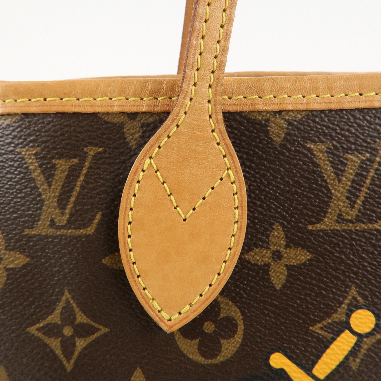 Louis Vuitton Monogram Patches Neverfull MM Tote Bag Pouch M43988 Used