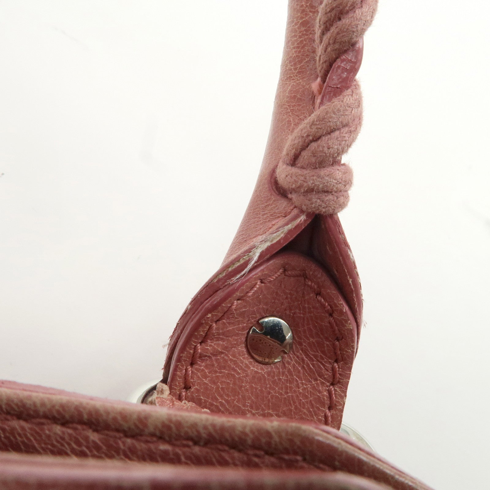 BALENCIAGA Leather Giant Velo 2Way Bag Hand Bag Pink 258045 Used