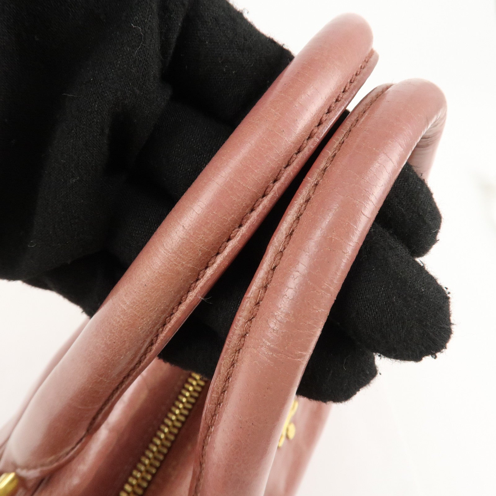 PRADA Leather 2Way Hand Bag Shoulder Bag Pink BL0821 Used