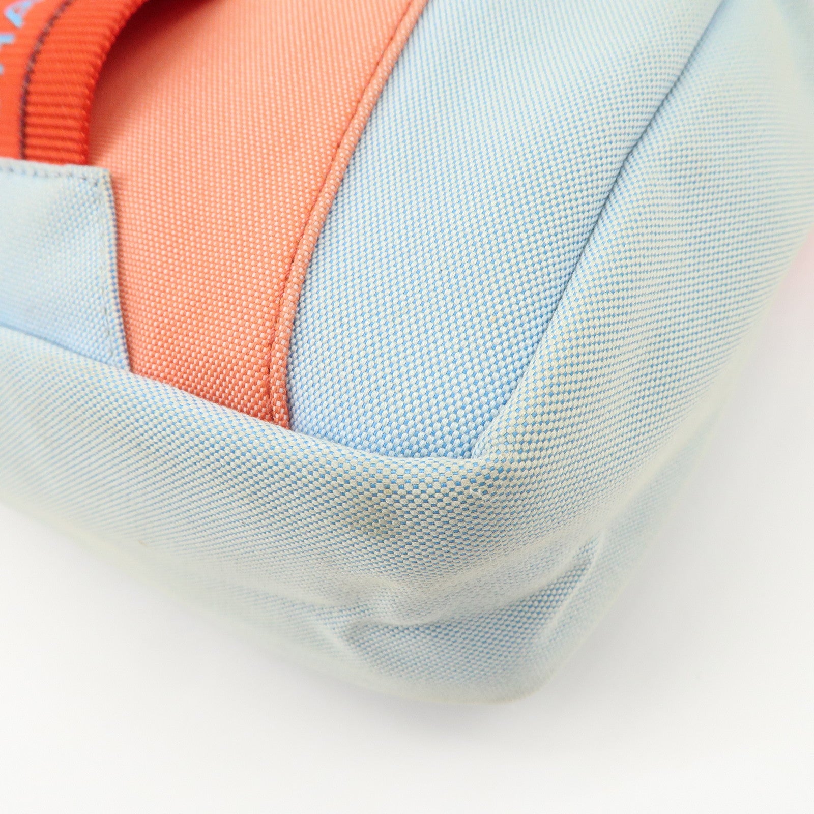 CHANEL Sports Nylon Canvas COCO Mark Shoulder Bag Blue Red Used