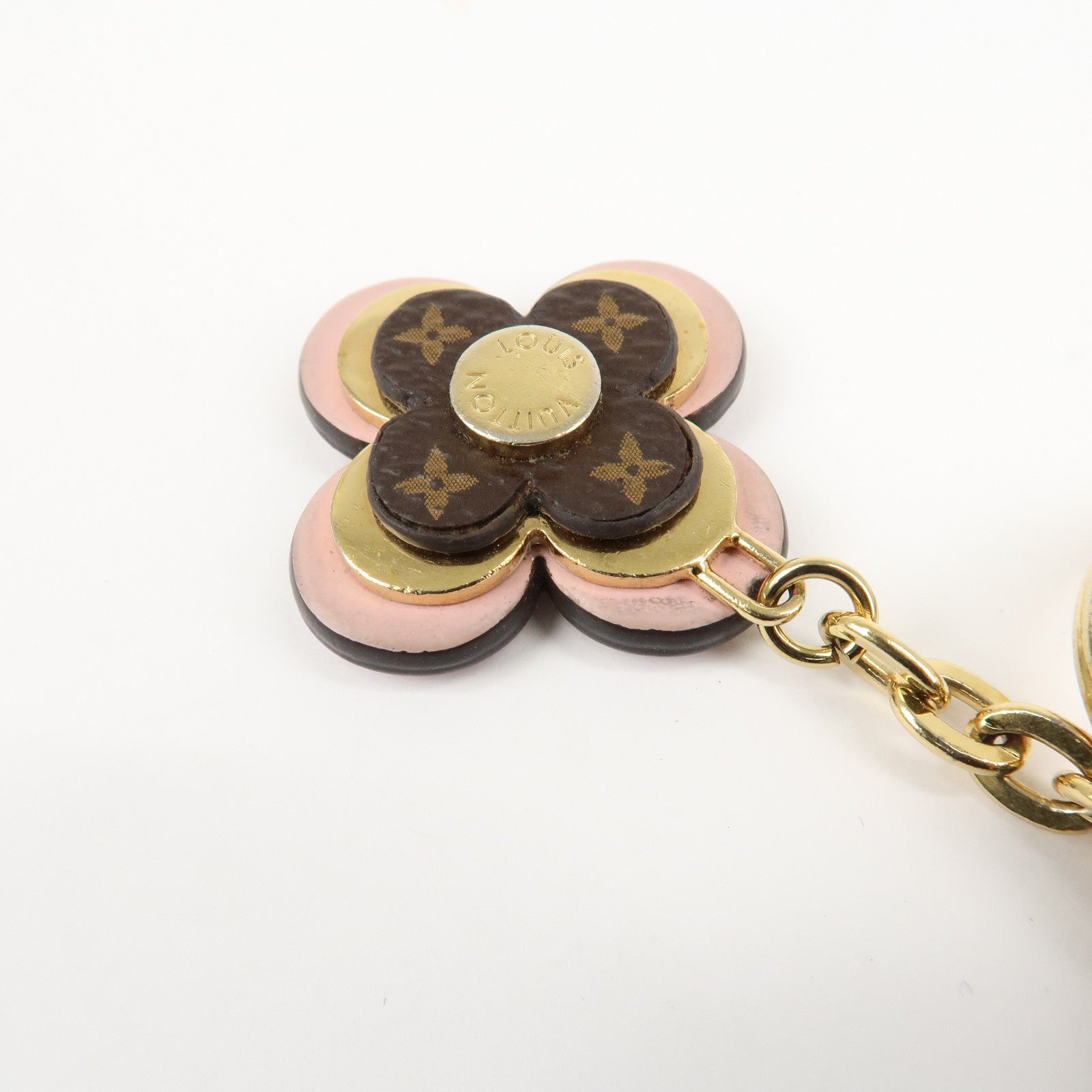 Louis Vuitton Blooming Flower BB Bag Charm Key Chain Pink M63085 Used