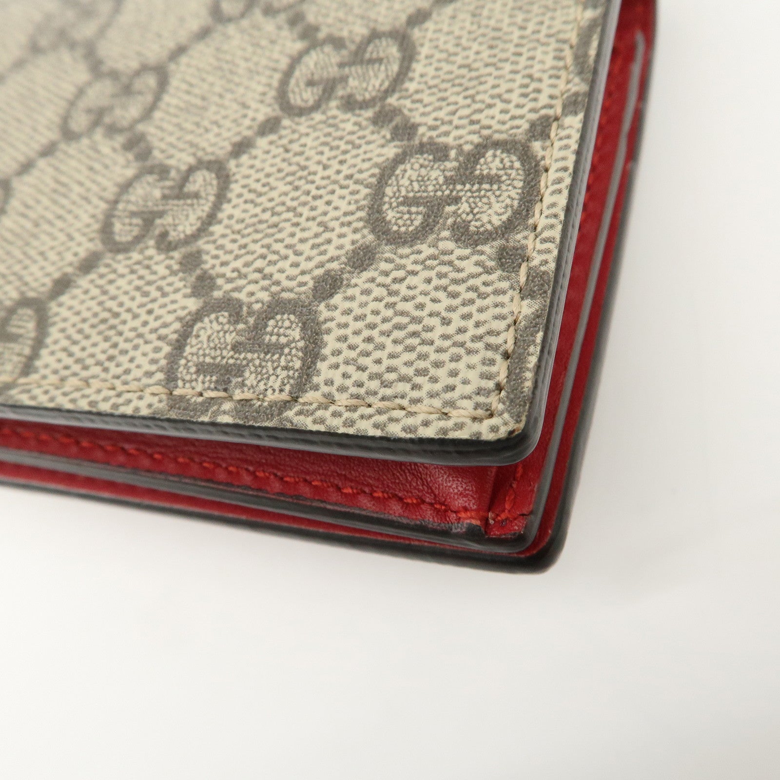 GUCCI Cherry Interlocking G GG Supreme Compact Wallet 476050 Used