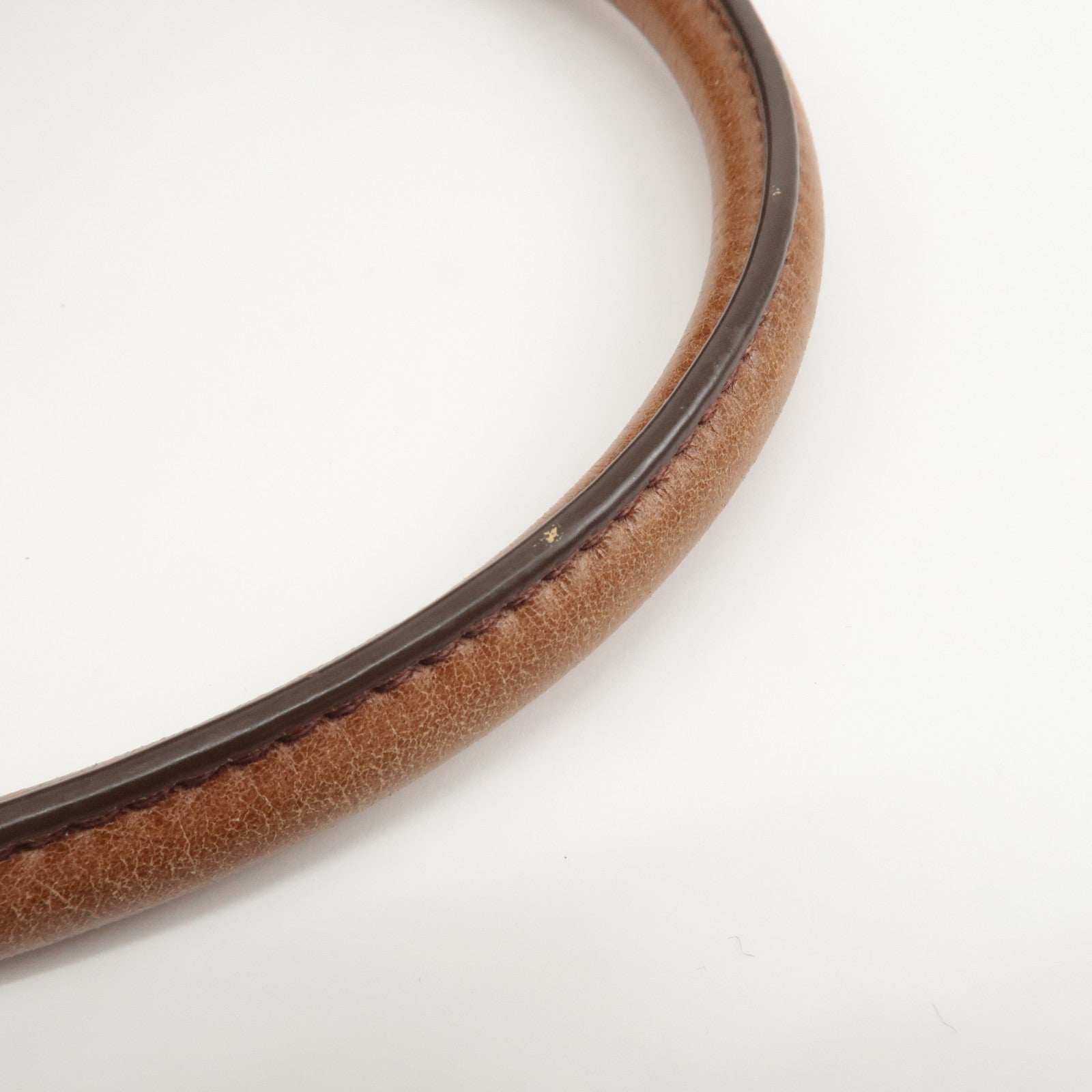 PRADA Logo Leather 2way Hand Bag Shoulder Bag Brown BL0727 Used