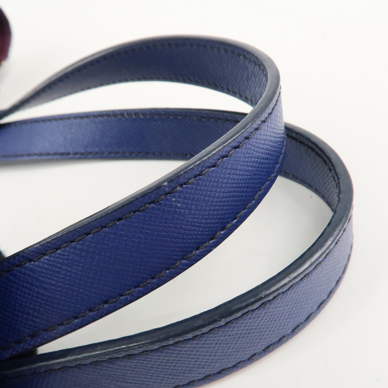 PRADA Logo Nylon Leather Tote Bag Floral Print Blue BN2851 Used