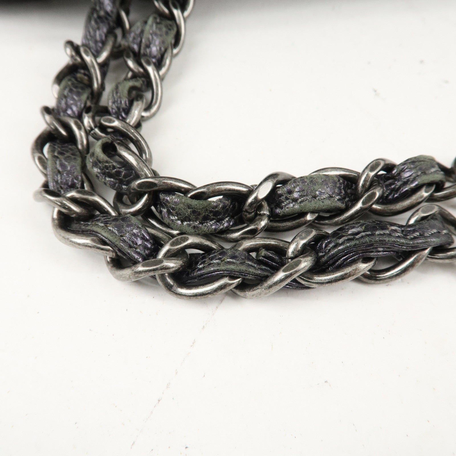 CHANEL Matelasse COCO Mark Leather Chain Tote Bag Shoulder Bag Used