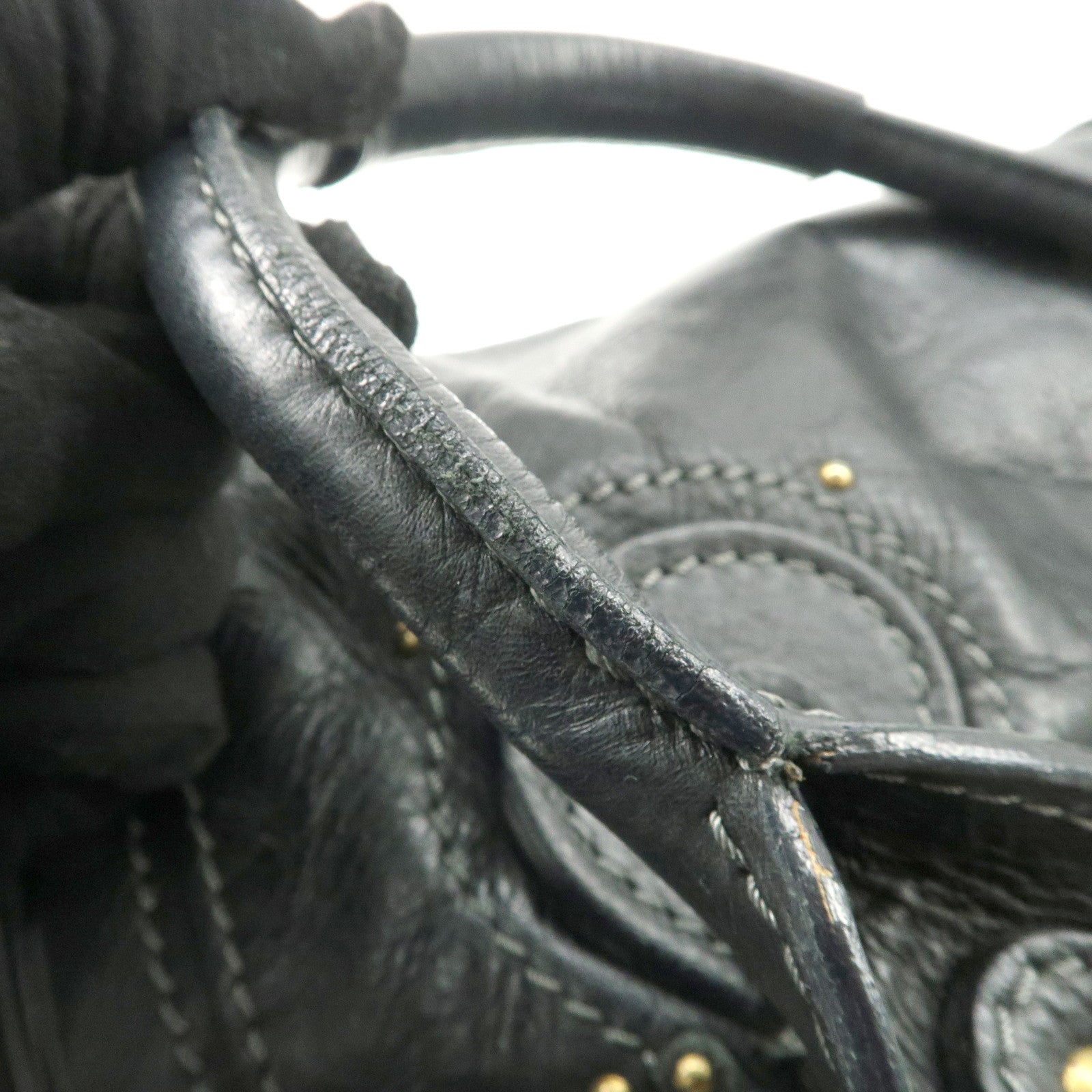 Chloe Paddington Leather Shoulder Bag Hand Bag Black Used