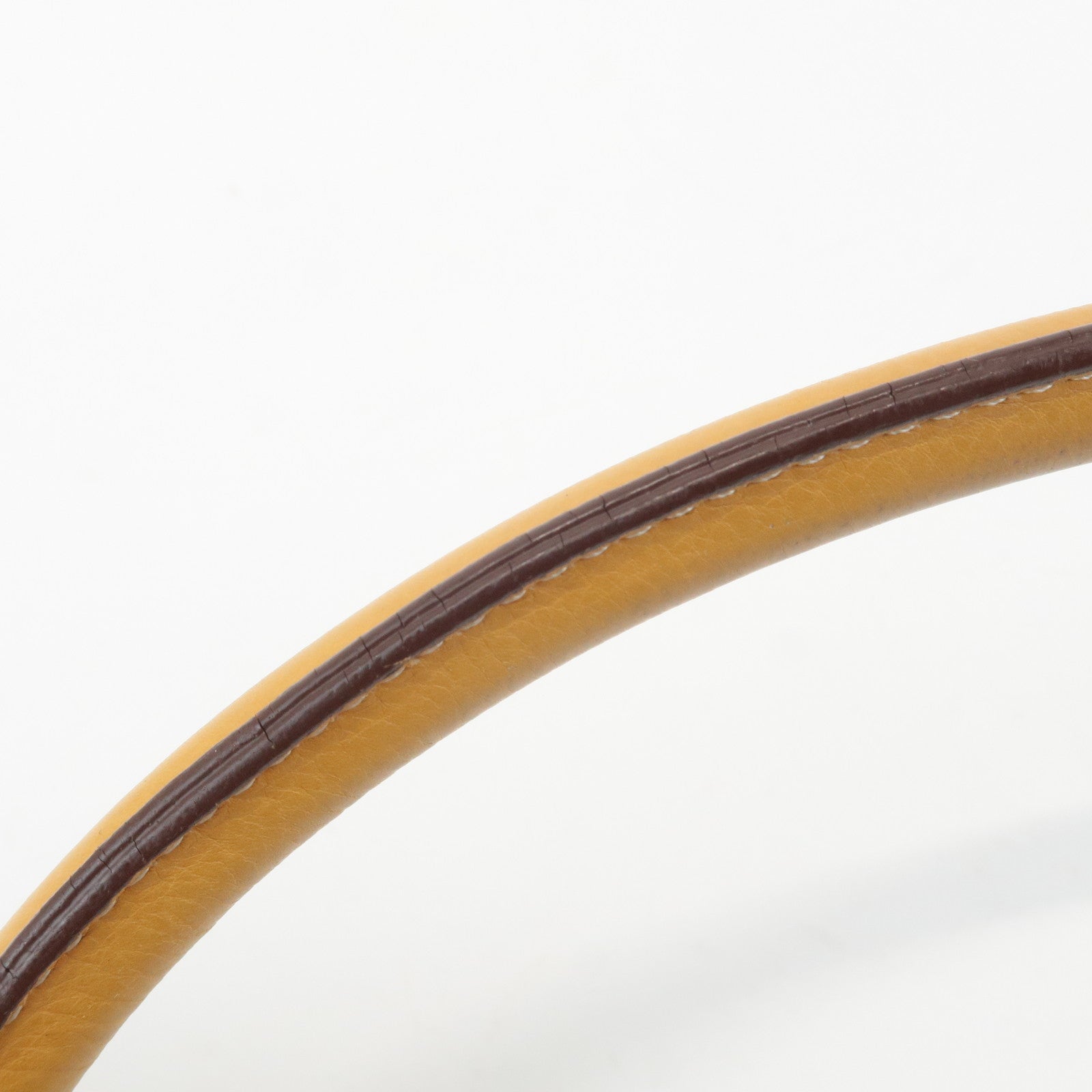 Christian Dior Leather Tote Bag Shoulder Bag Mustard Silver HDW Used