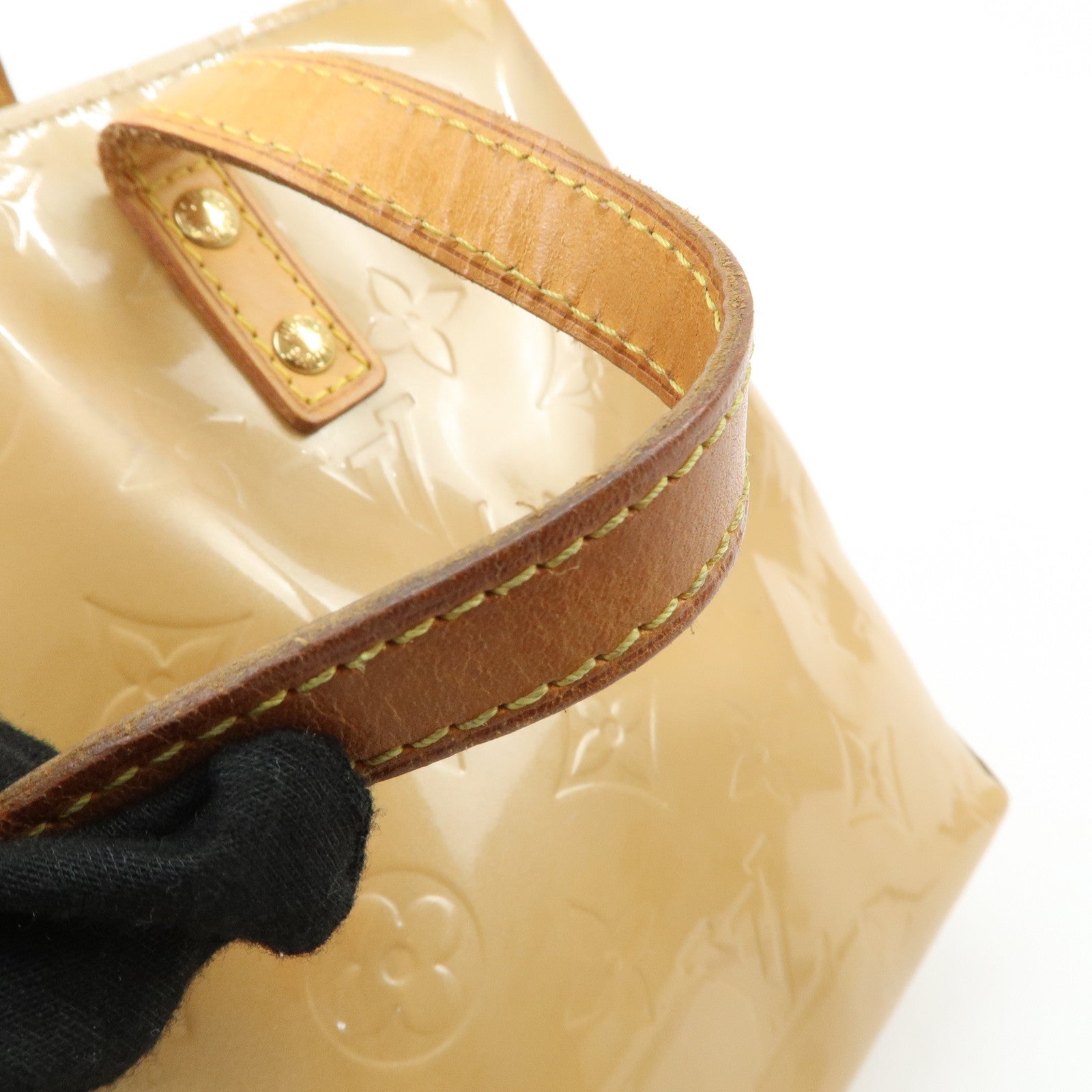 Louis Vuitton Monogram Vernis Lead PM Hand Bag Noisette M91334 Used