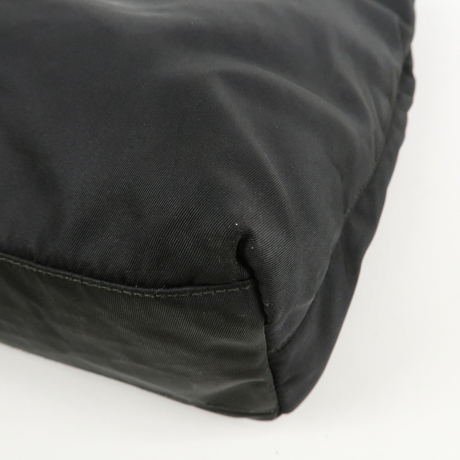 PRADA Logo Nylon Tote Bag Shoulder Bag Hand Bag Black B6242 Used