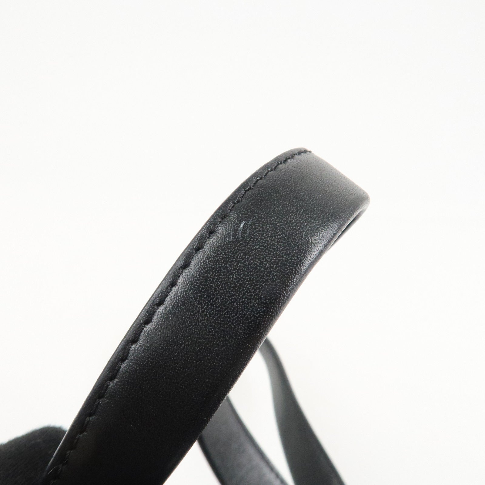 BVLGARI Logo Mania Canvas Leather Tote Bag Shoulder Bag Black Used