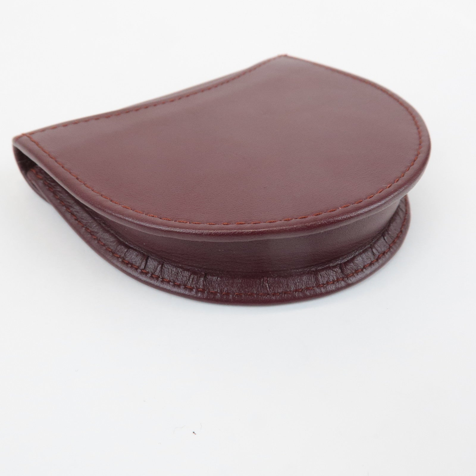 Cartier Mastline Leather Coin Case Coin Wallet Bordeaux Used