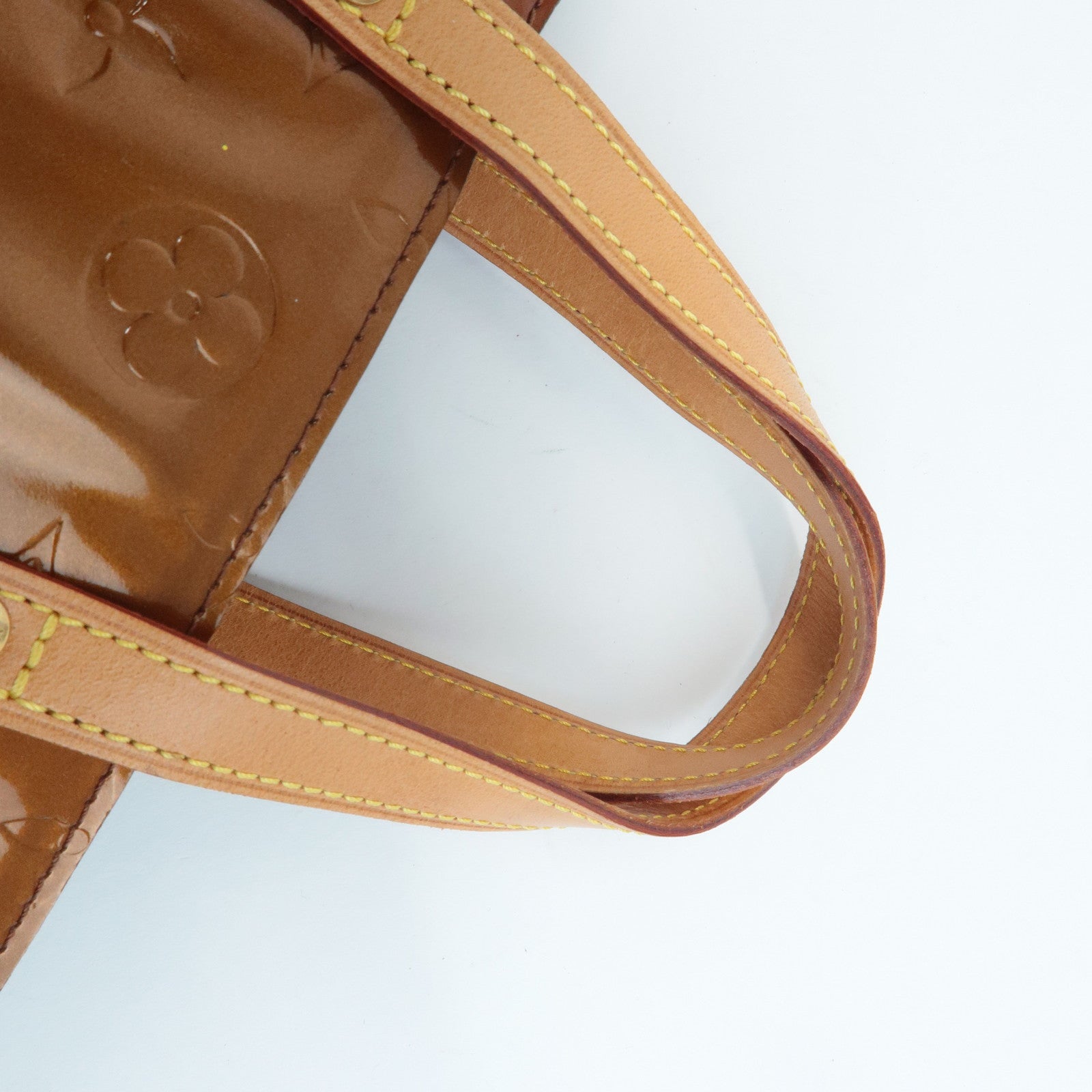 Louis Vuitton Monogram Vernis Lead PM Hand Bag Bronze M91146 Used