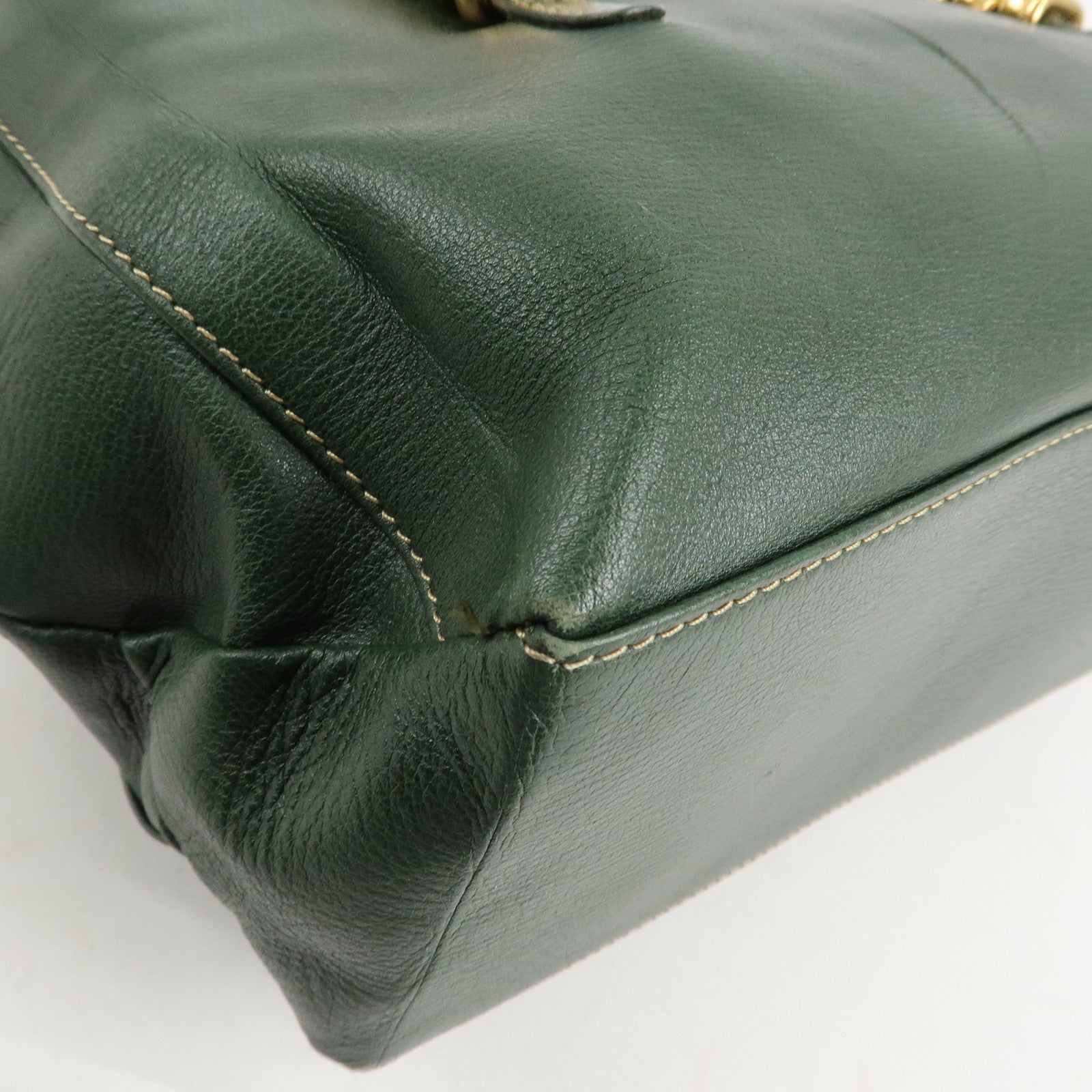 LOEWE Velazquez Suede Leather Shoulder Bag Green Blue Used