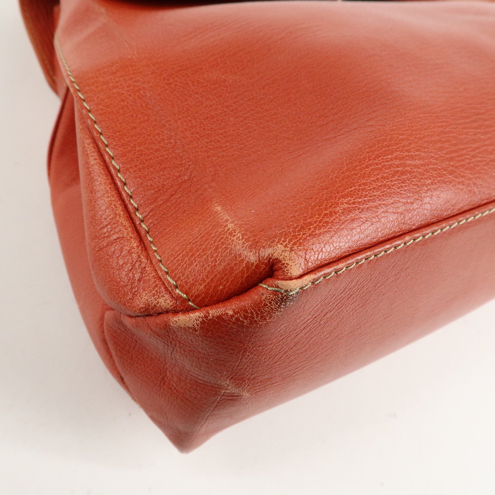 LOEWE Velazquez Suede Leather 2Way Bag Hand Bag Orange Used