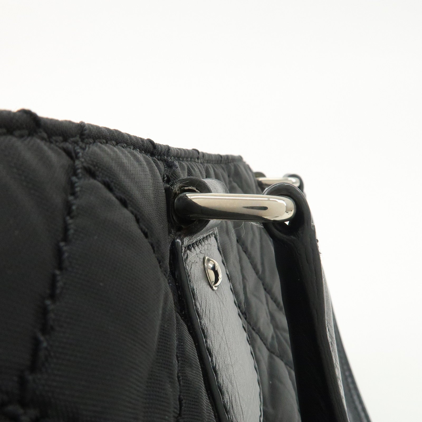 CHANEL Paris New York Wild Stitch Nylon Leather Coco Mark Tote Bag Used