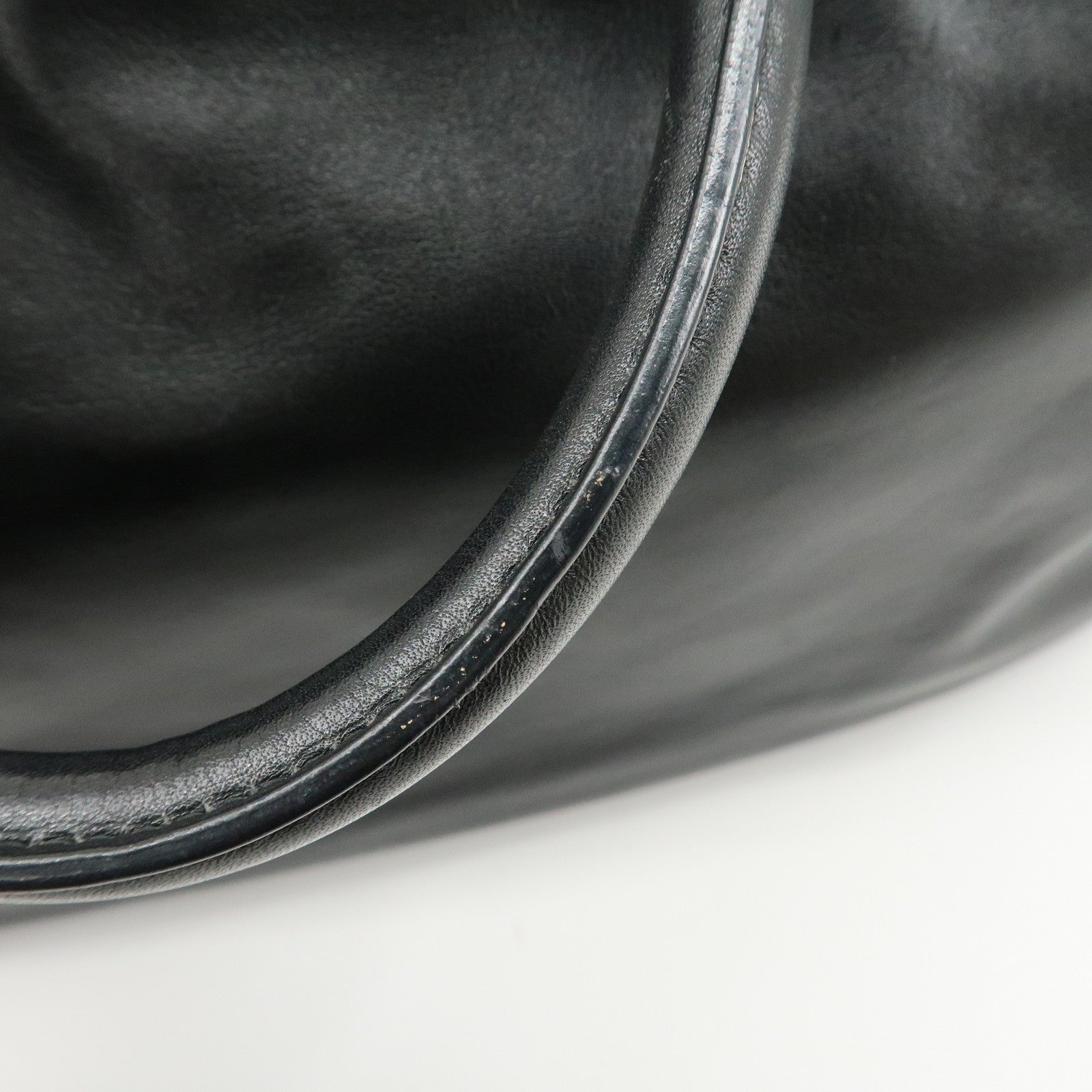 PRADA Leather Ribbon 2way Bag Hand Bag Black BN2244 Used