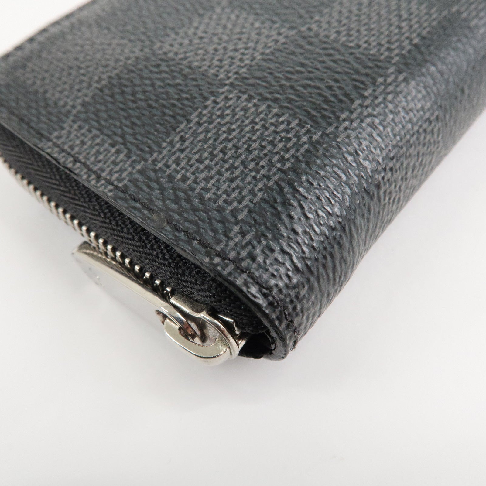 Louis Vuitton Damier Graphite Zippy Coin Purse Coin Case N63076 Used
