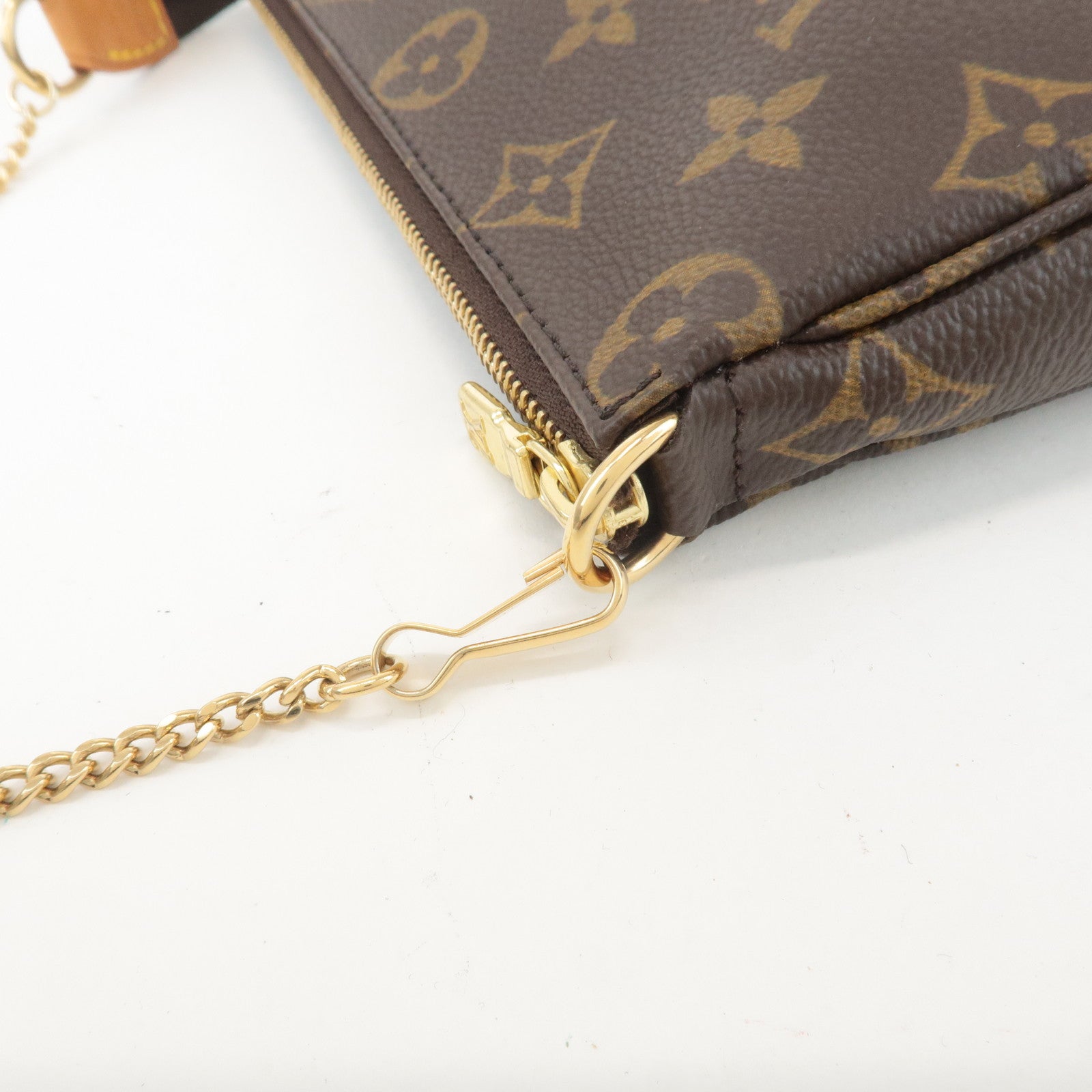 Louis Vuitton Bucket PM Pouch Hand Bag Brown Gold Hardware Used