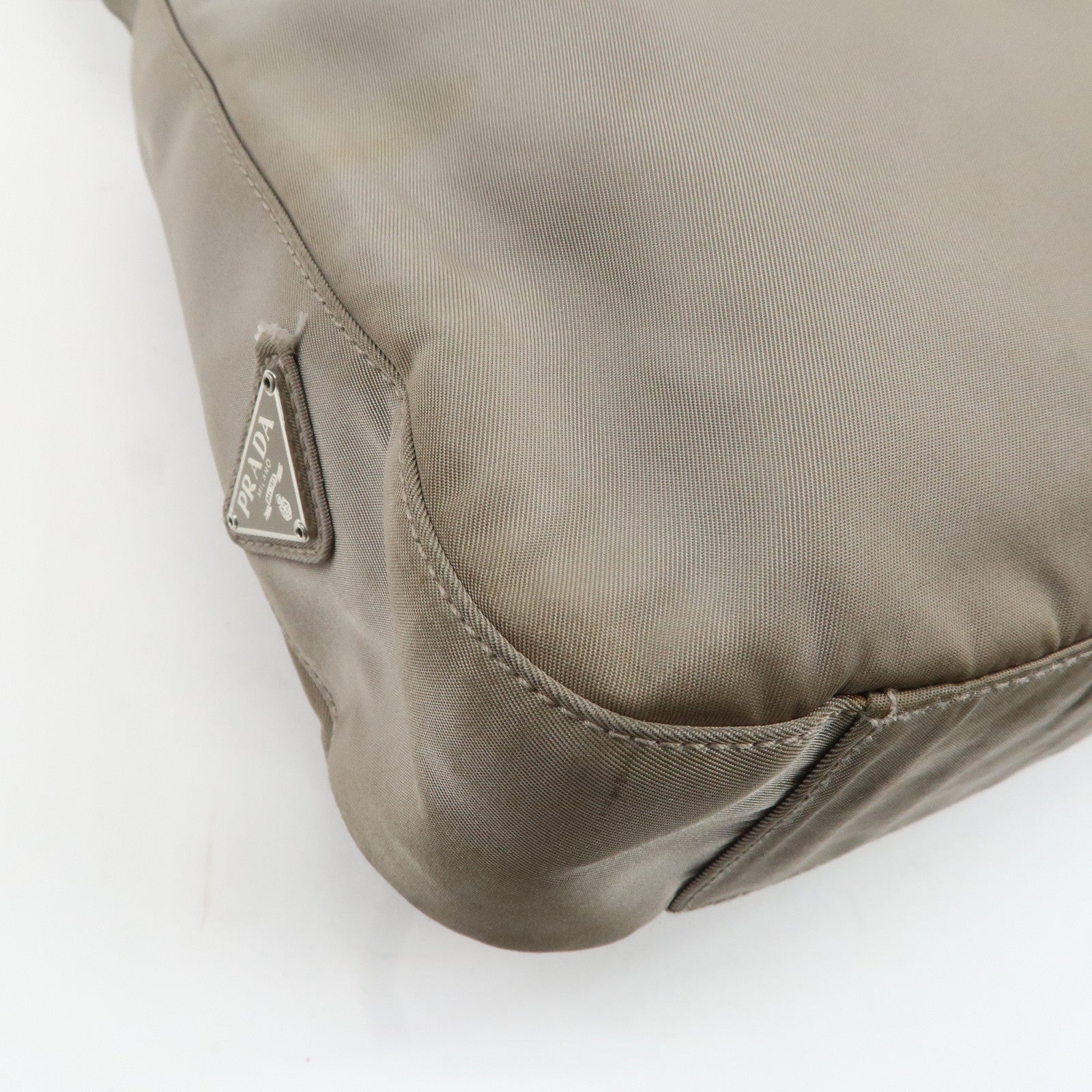 PRADA Nylon Shoulder Bag Gray Used