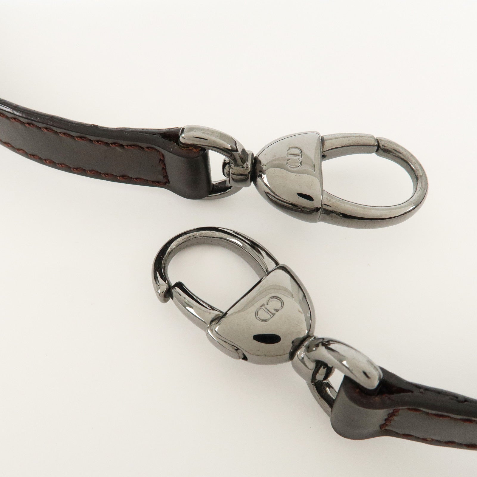 Christian Dior Maris Pearl Leather 2way Bag Hand Bag Dark Brown Used