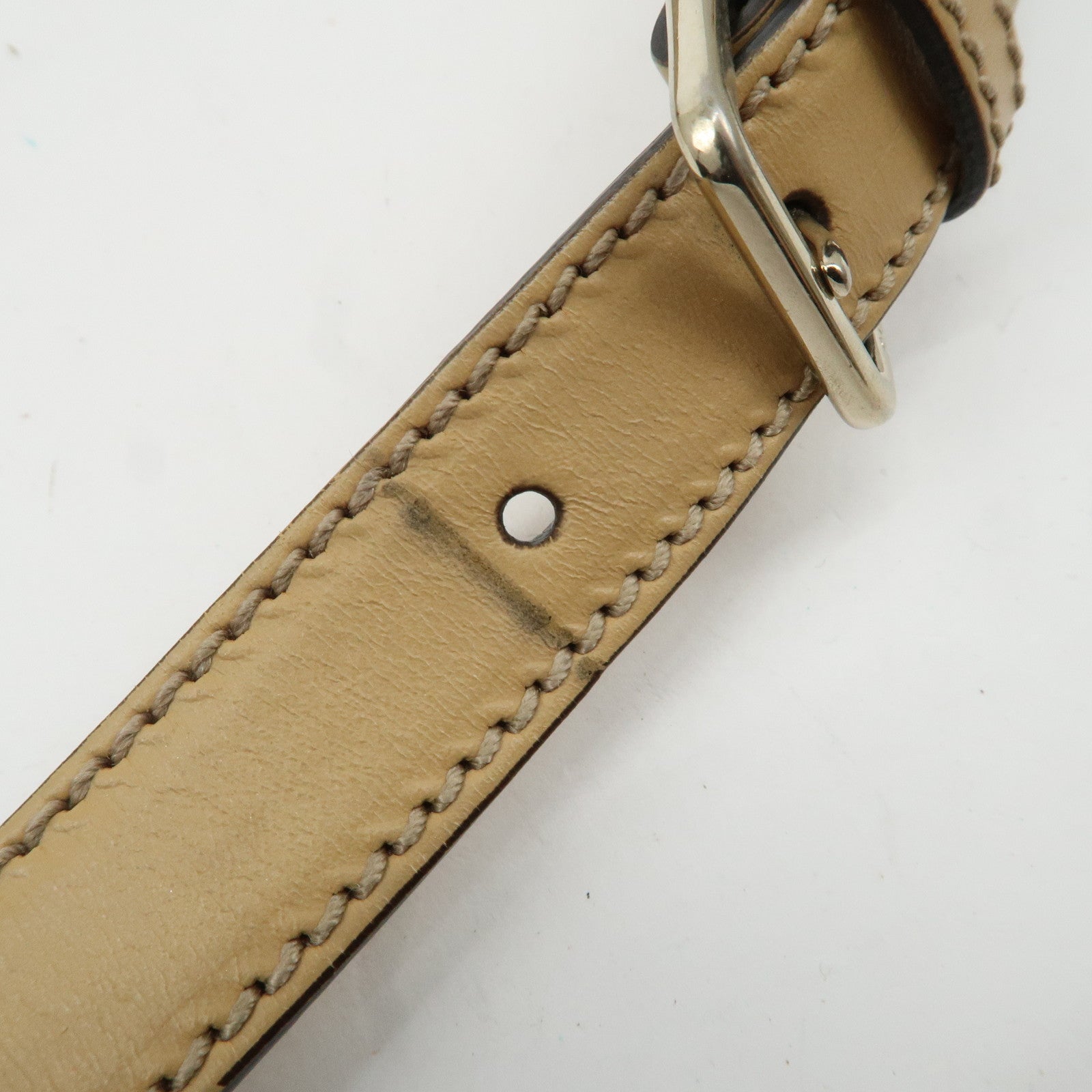 GUCCI GG Supreme Leather Shoulder Bag Ivory Light Brown 223666 Used