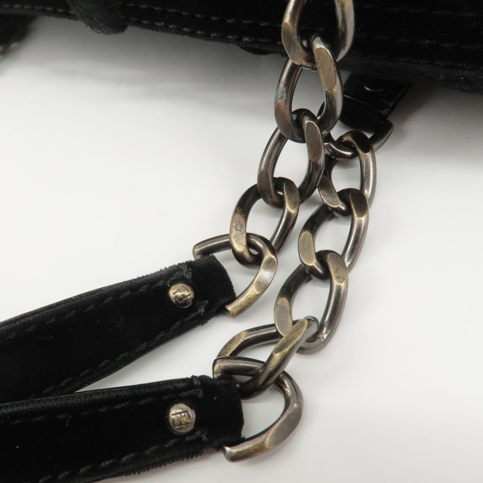 FENDI Chain Shoulder Bag Wool Leather Shoulder Bag 8BN165 Used