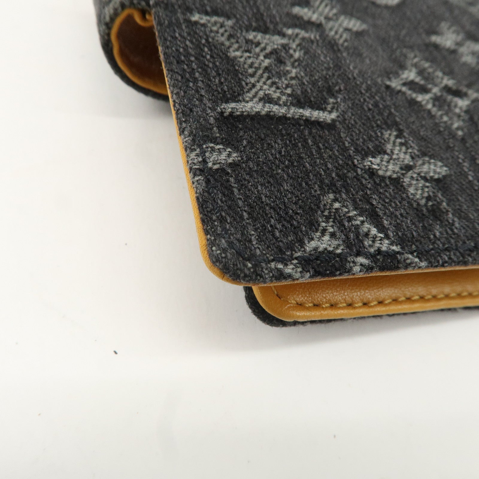 Authc Louis Vuitton Monogram Denim Agenda PM Planner Cover Noir R21038 Used