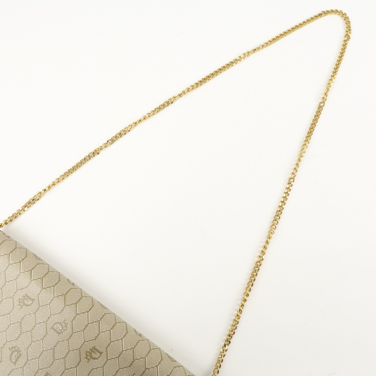 Christian Dior Honeycomb PVC Leather Chain Shoulder Bag Ivory Used