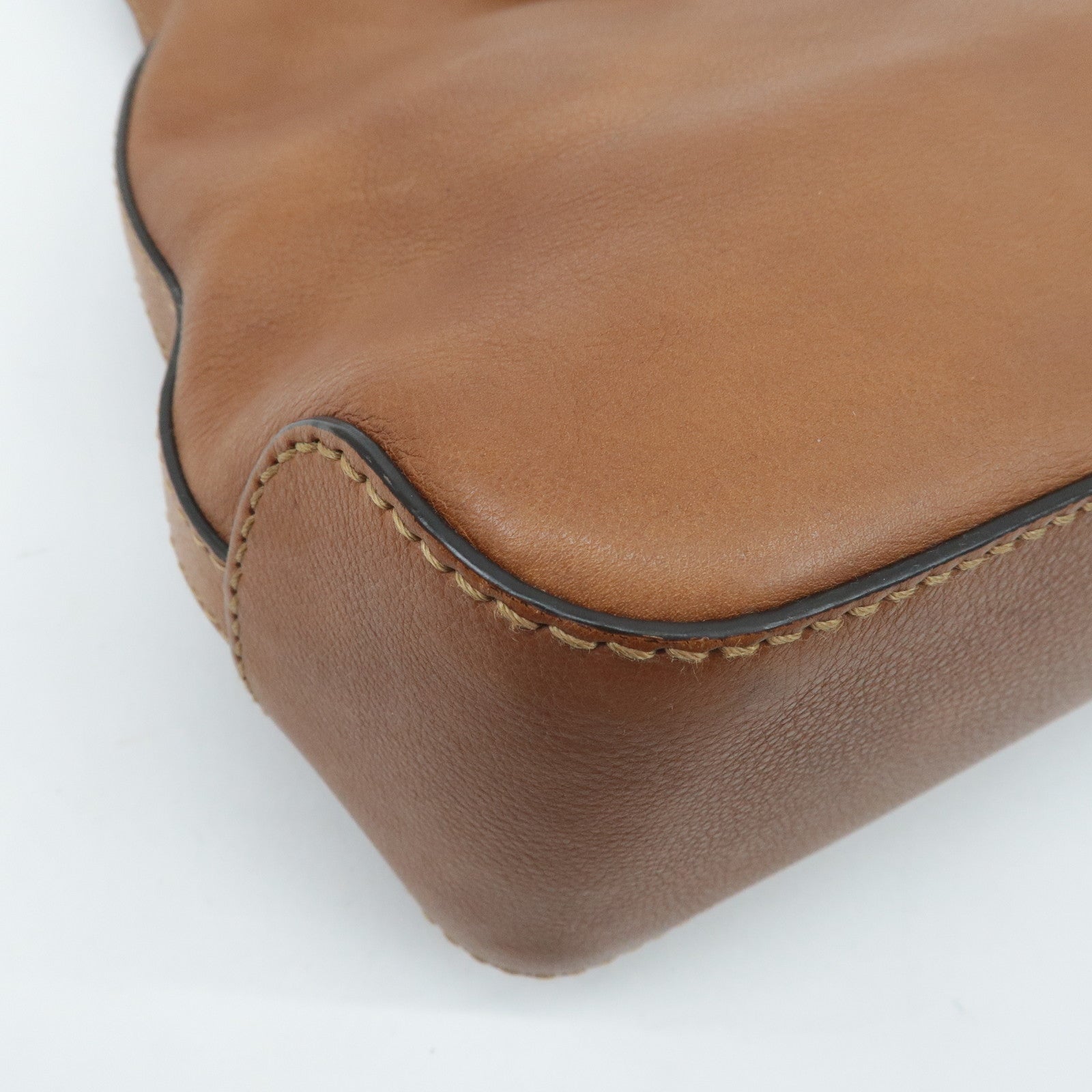 GUCCI Marrakech Leather Shoulder Bag Brown 257026 Used