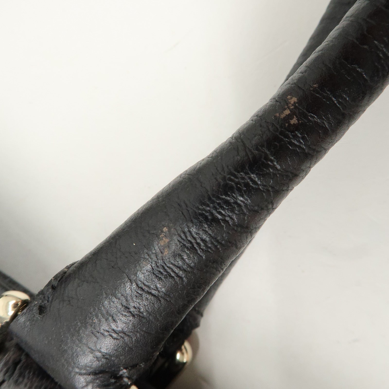 GUCCI Leather Horsebit Tote Bag Hand Bag Black 137385 Used