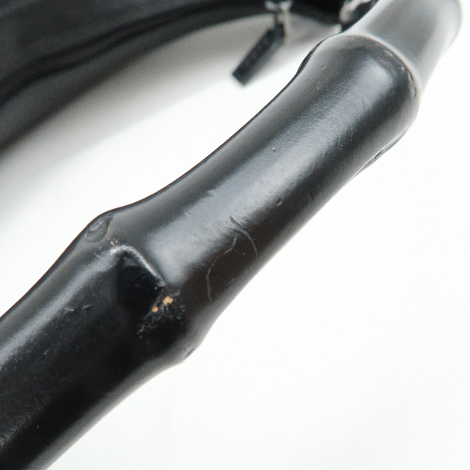 GUCCI Bamboo Leather 2Way Shoulder Bag Black 000.0833 Used