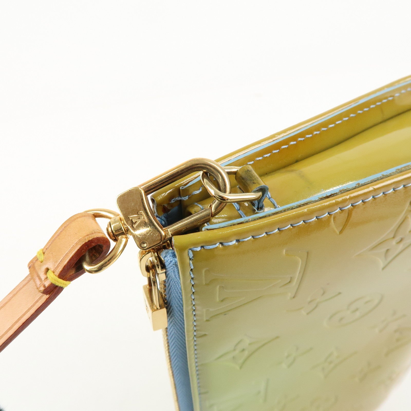 Louis Vuitton Monogram Vernis Lexington Hand Bag Baby Blue M91011 Used