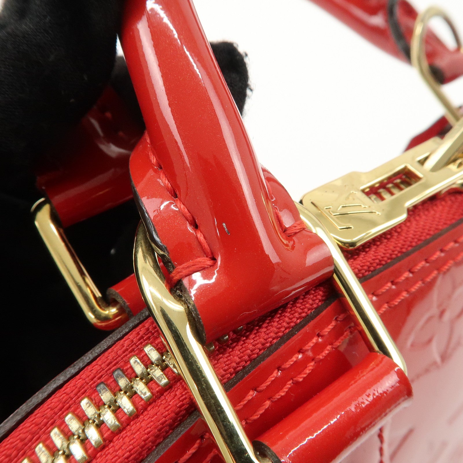 Louis Vuitton Monogram Vernis Alma BB Hand Bag Rouge M91698 Used